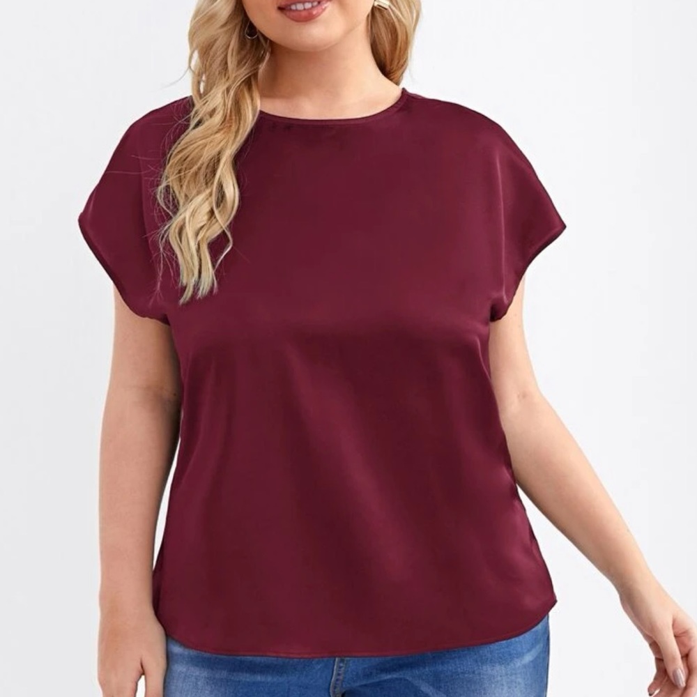 Plus size navy blue twist back blouse - Picture 9 of 15